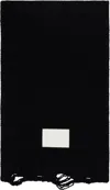 Mm6 Maison Margiela Black Wool Scarf