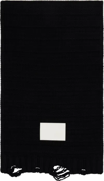 Mm6 Maison Margiela Black Wool Scarf