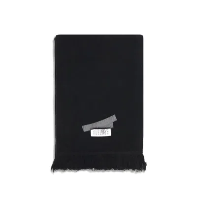 Mm6 Maison Margiela Black Wool Scarf