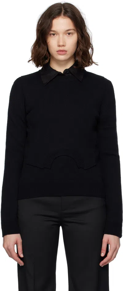 Mm6 Maison Margiela Black Wool Sweater