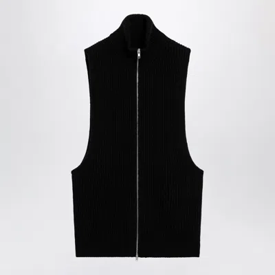 Mm6 Maison Margiela Black Wool Zip Vest