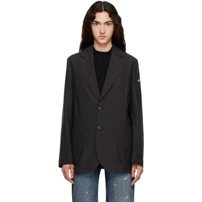 Mm6 Maison Margiela Black Wool-blend Blazer In 855 Anthracite