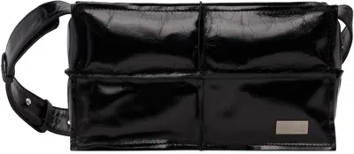 Mm6 Maison Margiela Black Wrinkled Leather Bag