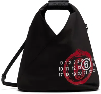 Mm6 Maison Margiela Black 'year Of The Snake' Triangle Crossbody Bag In T8013 Black
