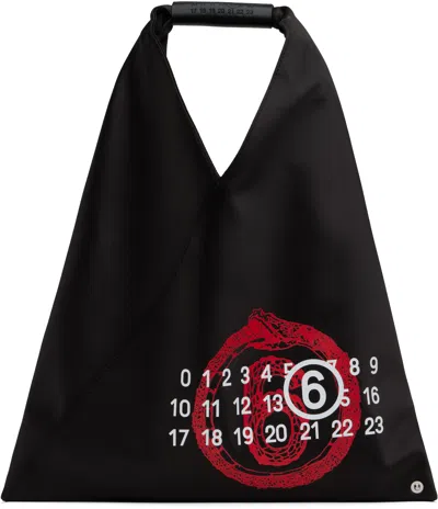 Mm6 Maison Margiela Black 'year Of The Snake' Triangle Small Tote In T8013 Black