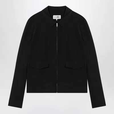 MM6 MAISON MARGIELA MM6 MAISON MARGIELA  BLACK ZIP-UP SILK JACKET