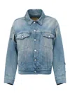 Mm6 Maison Margiela Mm6 By Maison Margiela Washed Denim Jacket With Distressed Detailing In Blue