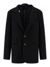 Mm6 Maison Margiela Tailored Blazer Featuring Structured Back Panel In Black