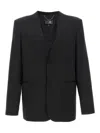 Mm6 Maison Margiela Mm6 By Maison Margiela Single-breasted Wool Blend Blazer In Black