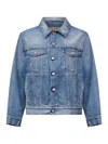Mm6 Maison Margiela Denim Blue Jacket With A Worn Effect In Blue