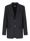 Mm6 Maison Margiela Mm6 By Maison Margiela Tailored Black Wool Blazer With Notched Lapel In Black