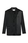 Mm6 Maison Margiela Logo-patch Single-breasted Blazer In Black