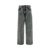 Mm6 Maison Margiela Logo Patch Wide Leg Jeans In Grey
