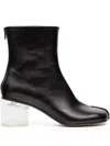 Mm6 Maison Margiela Block-heel Ankle Boots In Black