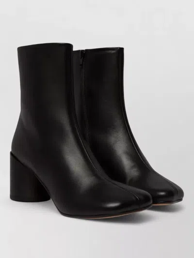 Mm6 Maison Margiela Block Heel Ankle Boots Calf Leather In Black