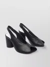 Mm6 Maison Margiela Block Heel Leather Open Toe Sandals