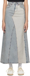 MM6 MAISON MARGIELA BLUE 5-POCKET DENIM MIDI SKIRT