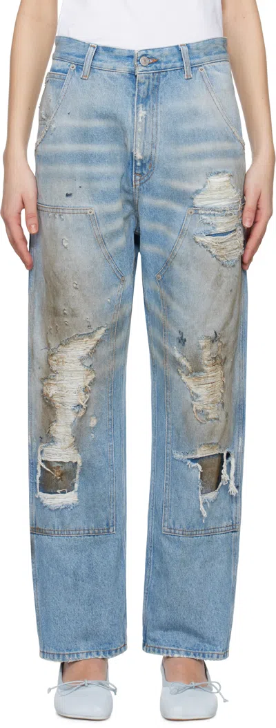 Mm6 Maison Margiela Blue 5-pocket Jeans In Medium Blue