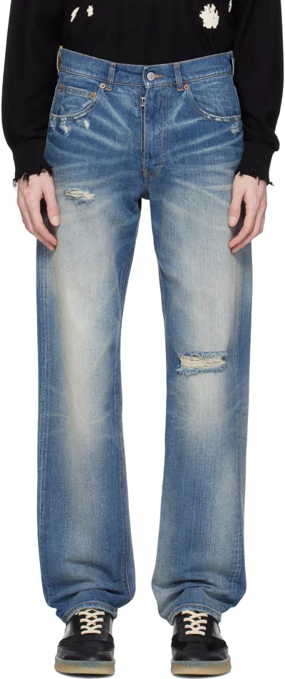 Mm6 Maison Margiela Blue 5 Pockets Jeans In 961 Medium Blue