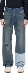 Mm6 Maison Margiela Grey Blue Denim Five Pocket Jeans In 994 Grey Blue