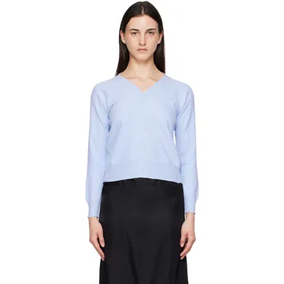 Mm6 Maison Margiela Blue Chiffon Overlay Cardigan In Multi
