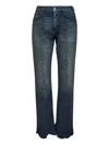 Mm6 Maison Margiela Blue Cotton Denim Flare Jeans
