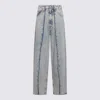 Mm6 Maison Margiela Panelled Wide-leg Jeans In Blue