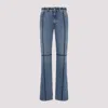 Mm6 Maison Margiela Cotton Jeans With Black Straps In Blue