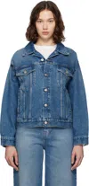 Mm6 Maison Margiela Blue Cutout Denim Jacket