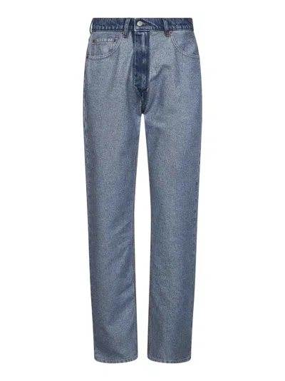 Mm6 Maison Margiela Blue Denim Inside Out-effect Jeans