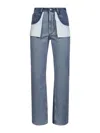 Mm6 Maison Margiela Blue Denim Inside Out-effect Jeans In Blue