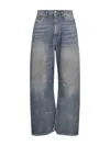 Mm6 Maison Margiela Blue Denim Wide Leg Jeans In Blue