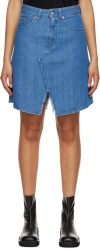 Mm6 Maison Margiela Blue Distressed Miniskirt In 961 Medium Blue