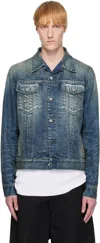 Mm6 Maison Margiela Men's Paint Splashed Denim Jacket In Blue