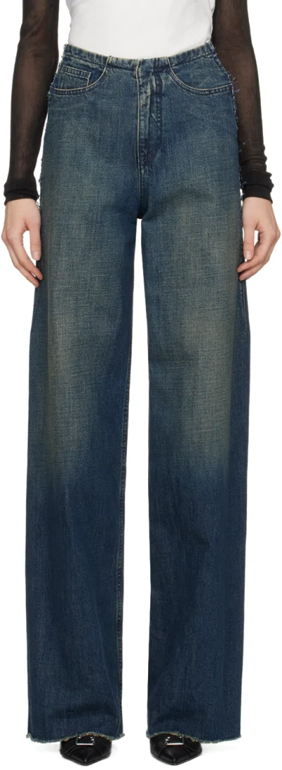 Mm6 Maison Margiela Blue Five-pocket Jeans In 961 Blue