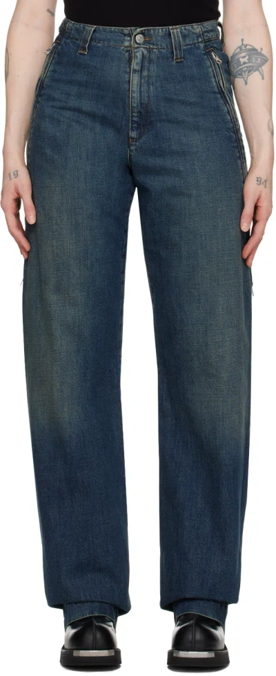 Mm6 Maison Margiela Blue Five-pocket Jeans In 961 Blue