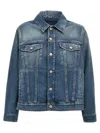 Mm6 Maison Margiela Denim Blue Jacket With A Worn Effect In Denim