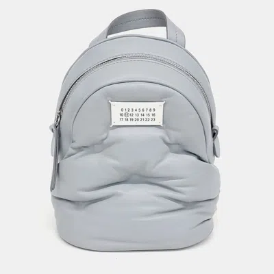 Pre-owned Mm6 Maison Margiela Blue Leather Glam Slam Backpack