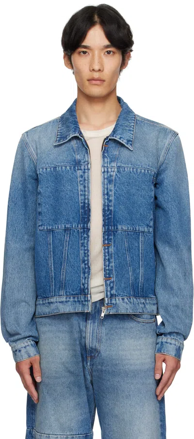 Mm6 Maison Margiela Long Sleeve Denim Shirt In Blue