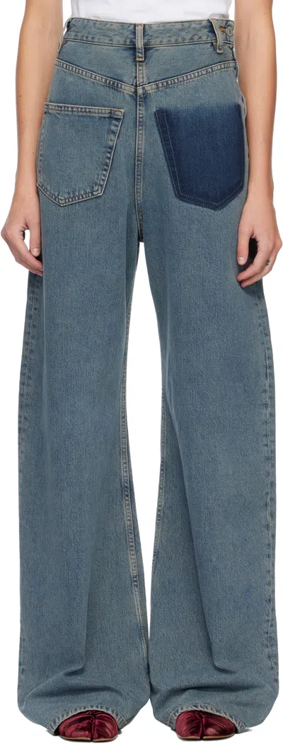 Mm6 Maison Margiela Blue Mid-weight 5 Pockets Jeans