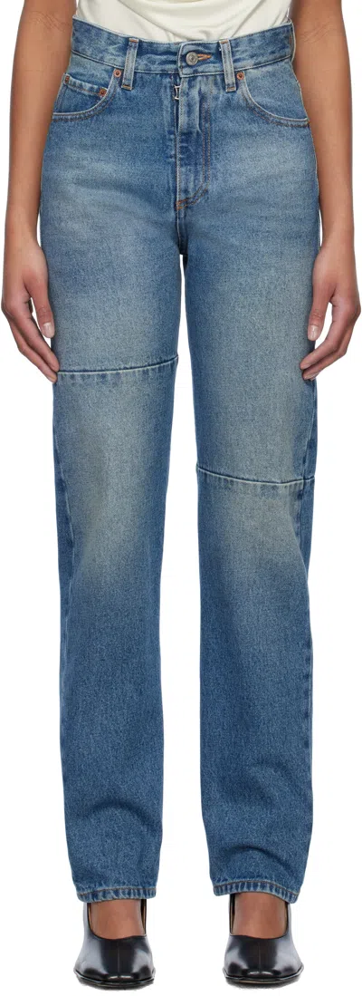 Mm6 Maison Margiela Blue Paneled Jeans In 965 Medium Blue