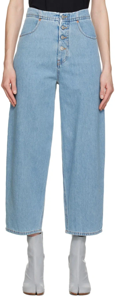 Mm6 Maison Margiela Blue Rounded Jeans