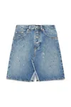 Mm6 Maison Margiela Blue Shaded Denim Skirt With Color Spots In Blue