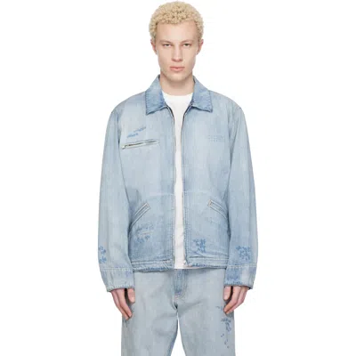 Mm6 Maison Margiela Blue Sportsjacket Denim Jackets
