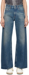 Mm6 Maison Margiela Blue Twisted Outseam Jeans In 980 Blue