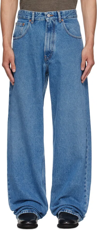 Mm6 Maison Margiela Blue Wide-leg Jeans