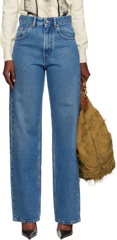 Mm6 Maison Margiela Blue Wide-leg Jeans