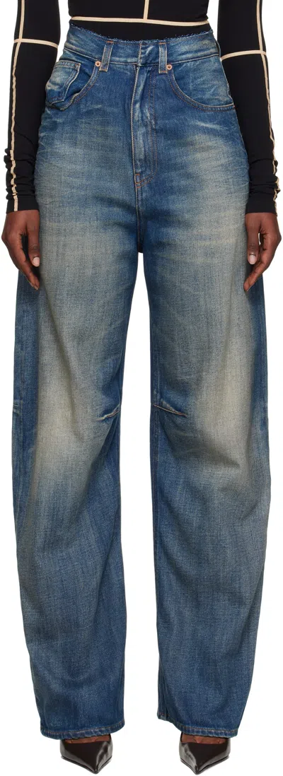 Mm6 Maison Margiela Blue Wide-leg Jeans