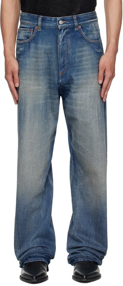 Mm6 Maison Margiela Blue Wide-leg Jeans