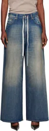 Mm6 Maison Margiela Wide Leg Denim Cotton Jeans In Blue